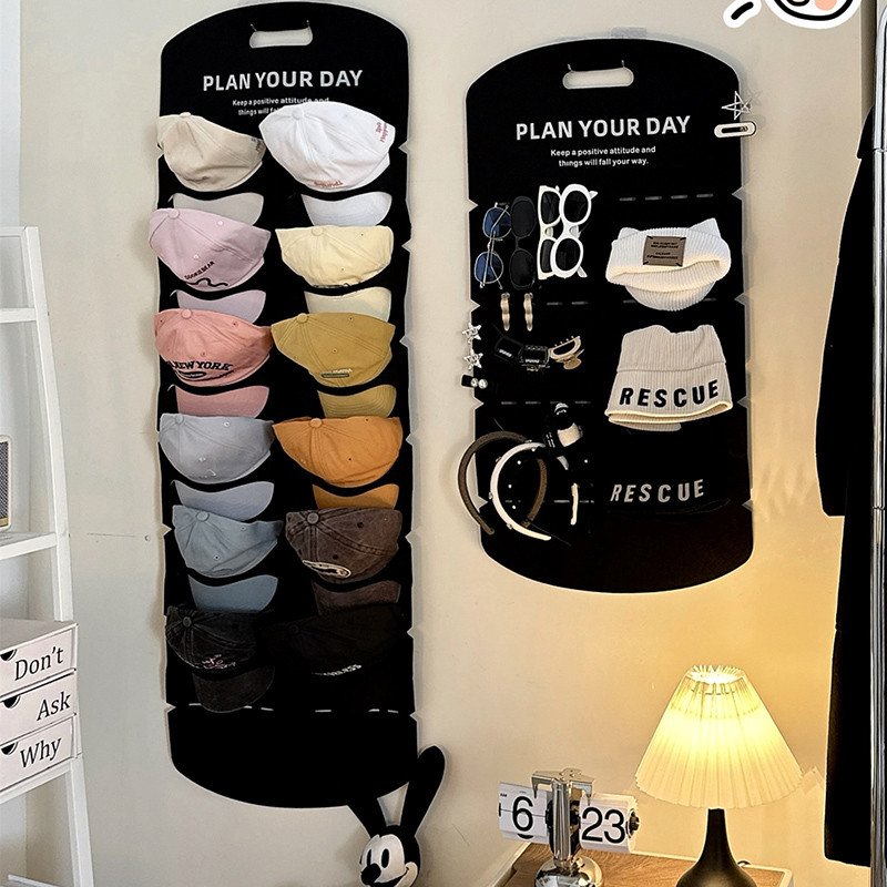 กระเป๋าเก็บหมวกติดผนังมัลติฟังก์ชั่ชั้นเก็บแว่นตาห้องนอนอุปกรณ์จัดเก็บ - รูปที่ 4