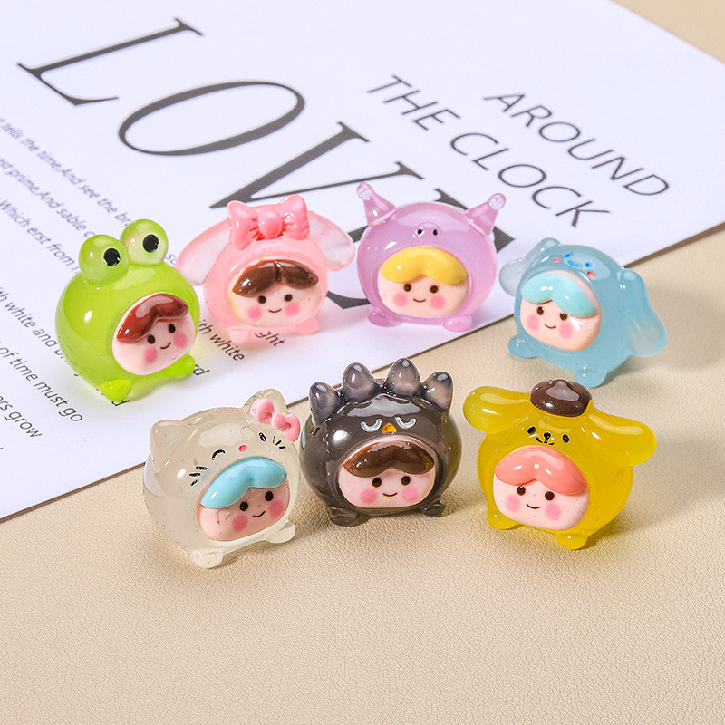 [14 #] น่ารักส่องสว่างน่ารักเม็ดรอบ ทําเอง เครื่องประดับครีมกาวสก์ท็อปเครื่องประดับขนาดเล็กอินเทรนด์เล่นคอนโซลกลางรถตกแต่ง LT