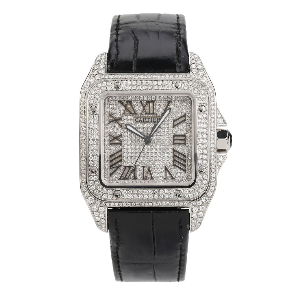 Cartier Cartier Santos Mechanical Rear Diamond Gypsophila นาฬิกาผู้ชาย W2007X8