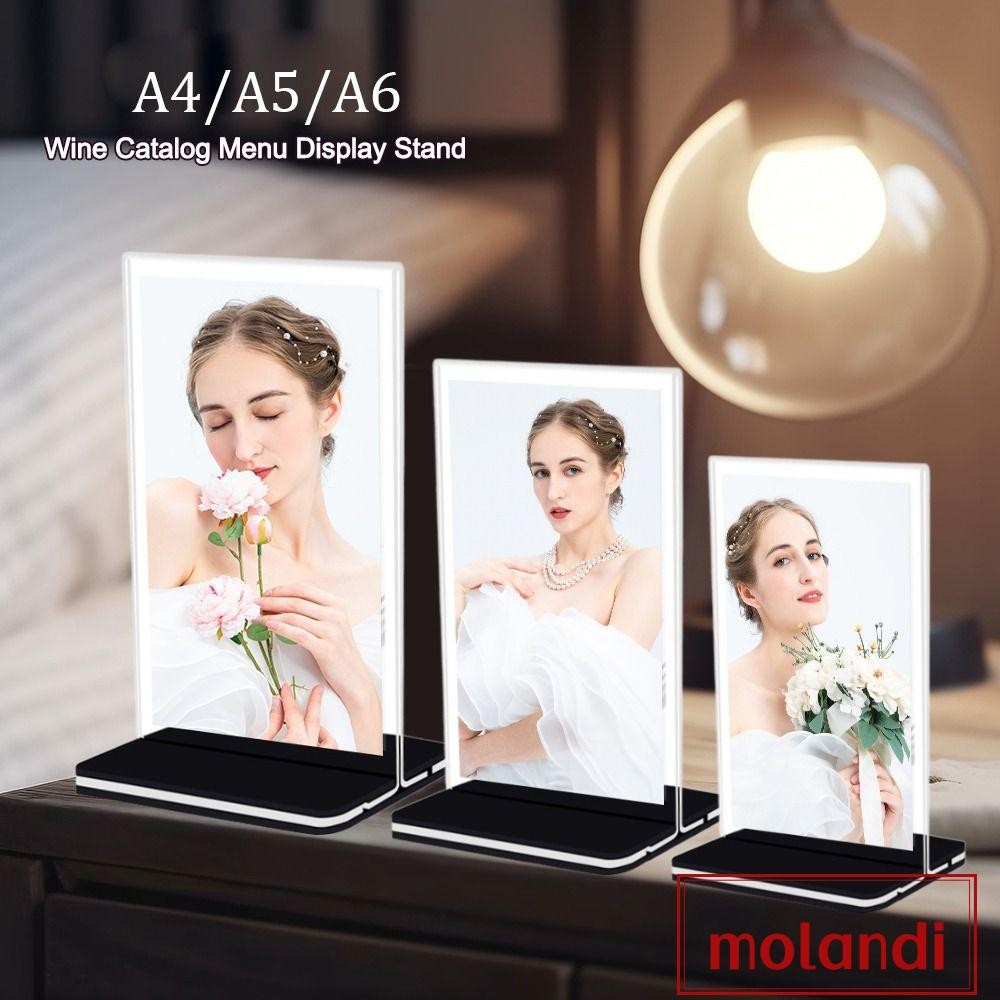 โมแลนนี่ ไวน์แคตตาล็อกเมนูยืนแสดง,ก4 ก5 ก6แผงอะคริลิกรอบรูปแสดง,สก์ท็อปเครื่องประดับใสแนวตั้งตารางบัตรผู้ถือป้าย