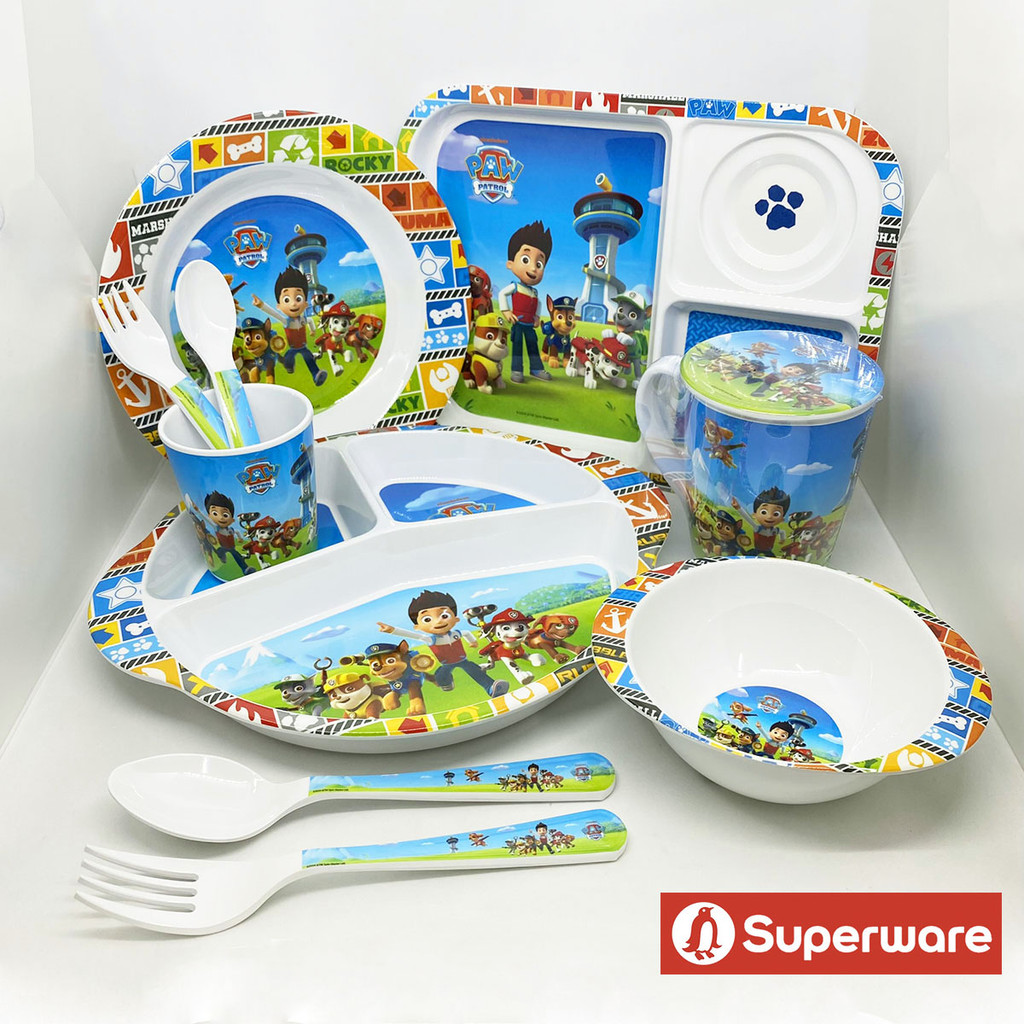 Paw Patrol จานชามเมลามีน แก้วน้ำ ช้อนส้อม ลายการ์ตูน พาวพาโทรล ศรีไทยซุปเปอร์แวร์ Superware [ ขายเป็นชิ้น/เลือกรหัส ]