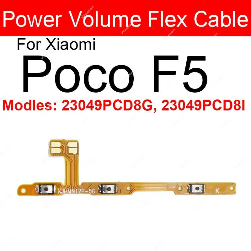 สําหรับ Xiaomi Poco X4 X5 M4 Pro 5G GT F4 GT Poco M5 M5s Poco F5 Pro ปริมาณด้านข้างปุ่ม Flex สายริบบ