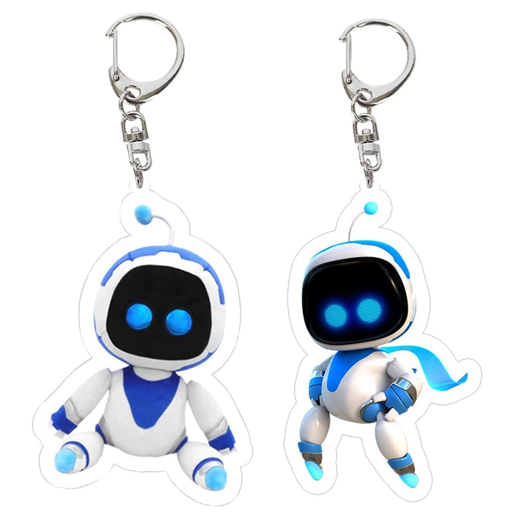 Astro Bot เกมพวงกุญแจอะคริลิคการ์ตูนพวงกุญแจเกมอุปกรณ์ต่อพ่วงกระเป๋าจี้ iath
