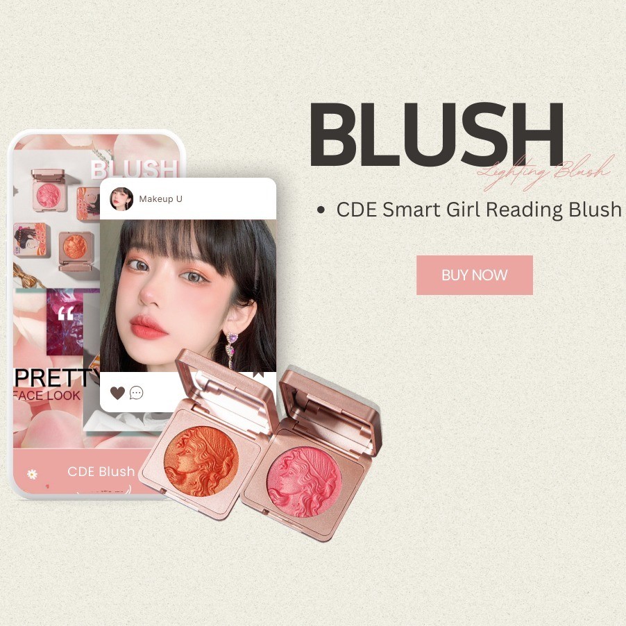 บลัชออนเนื้อฉ่ำวาว บลัชออนเจ้าหญิง ปัดแก้ม บลัชออน เม็ดสีแน่น สีสวย เนื้อฉ่ำวาว ขนาดพกพา มีกระจกให้ในตลับ (ใหม่/แท้) - รูปที่ 4