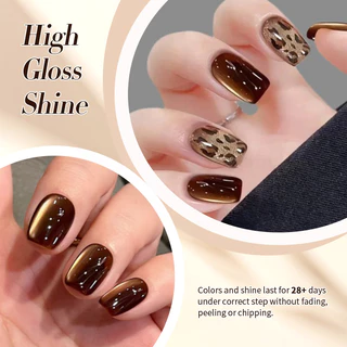 【Local】BORN PRETTY Maillard สีน้ําตาลน้ํา LIght แมวตาแม่เหล็กเล็บเจล Glitter Effect สะท้อนแสง UV เจลเล็บเคลือบเงา Salon Home DIY 10ml