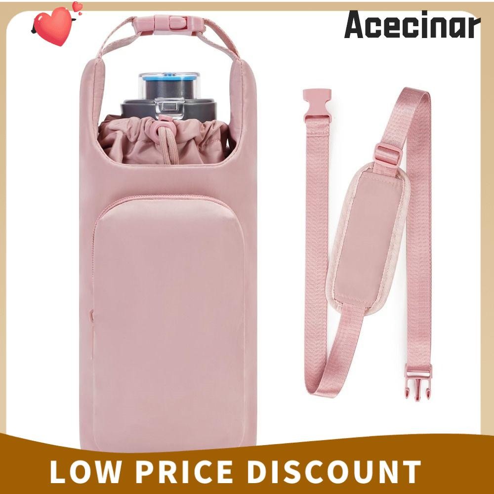 Acecinar กระเป๋าใส่ขวดน้ํา, กระเป๋าสะพายไหล่ปรับได้แบบพกพา, พร้อมสายรัดแคมป์ปิ้งอุปกรณ์ขวดน้ําแขน
