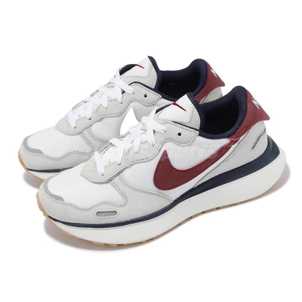 Nike Wmns Phoenix Waffle Light Bone Sail Navy Team สีแดงผู้หญิง Casual FZ3600-072