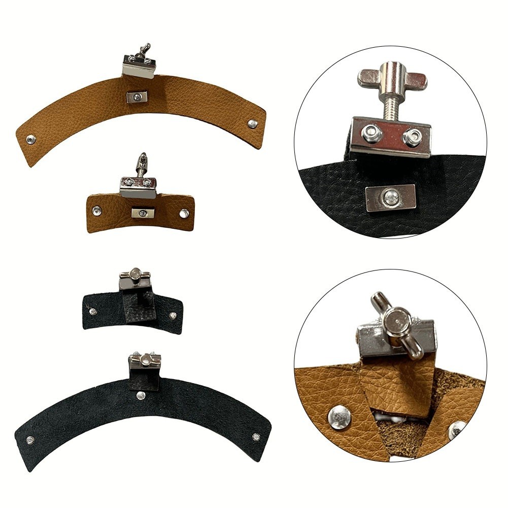 【Good】Drum Mute Pads for Jazz Drums Leather Overtone Sticker Durable Material Black