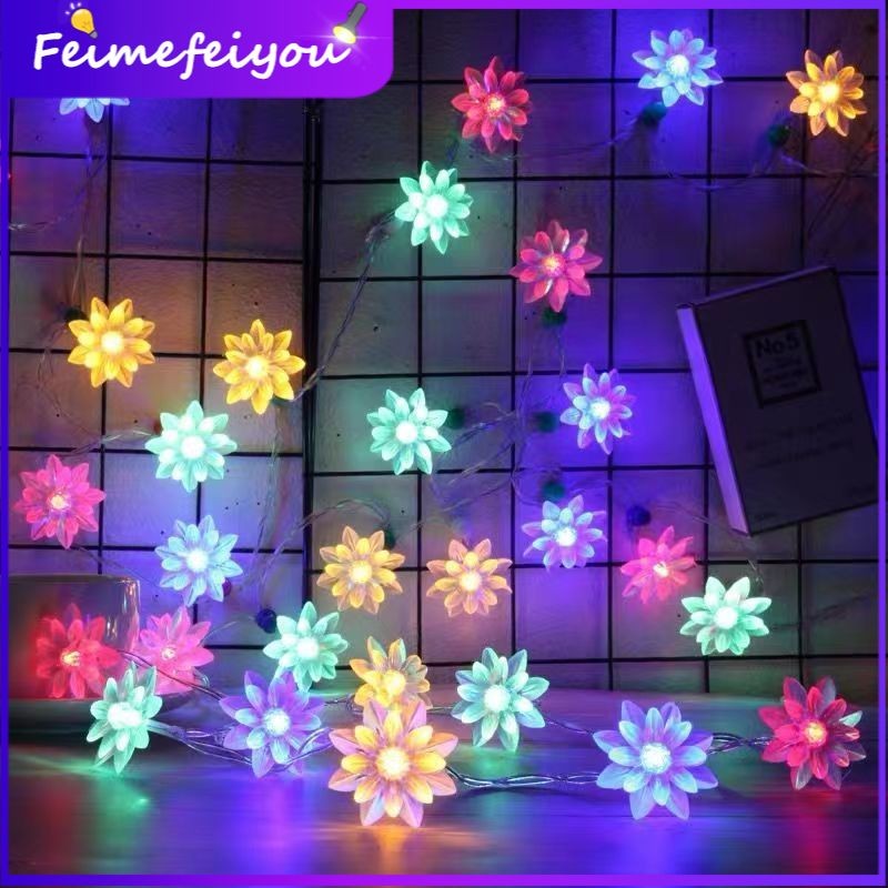 10 เมตร 100LED ตกแต่งคริสต์มาสไฟดอกบัวพวงมาลัยไฟ LED String สําหรับต้นคริสต์มาสบ้านปีใหม่ตกแต่งแสง
