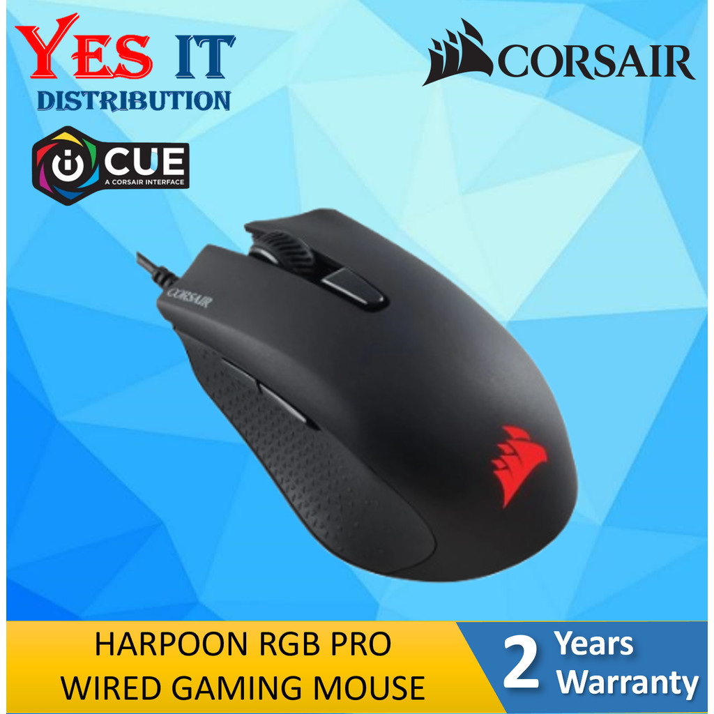 Corsair Harpoon PRO RGB เมาส์สําหรับเล่นเกมแบบมีสาย USB 12000DPI (CH-9301111-AP)