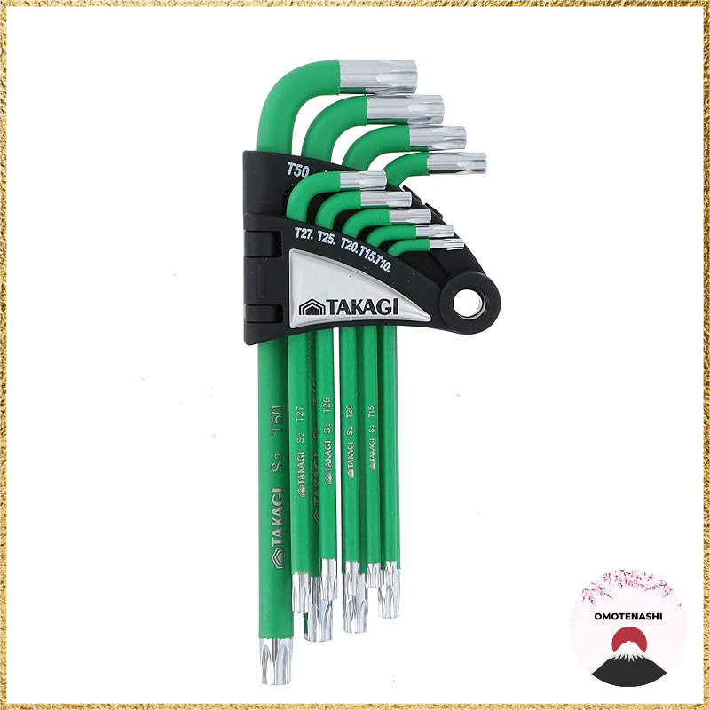 Takagi HANDIWORK Color Coating Hex Lobe Green 9-Piece Set No. 102