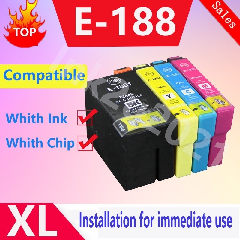 ใช้งานร่วมกับ EPSON 188 EPSON T188 ตลับหมึกสําหรับ EPSON WF-3641/WF-7111/WF-7211/WF-7621/WF-7711