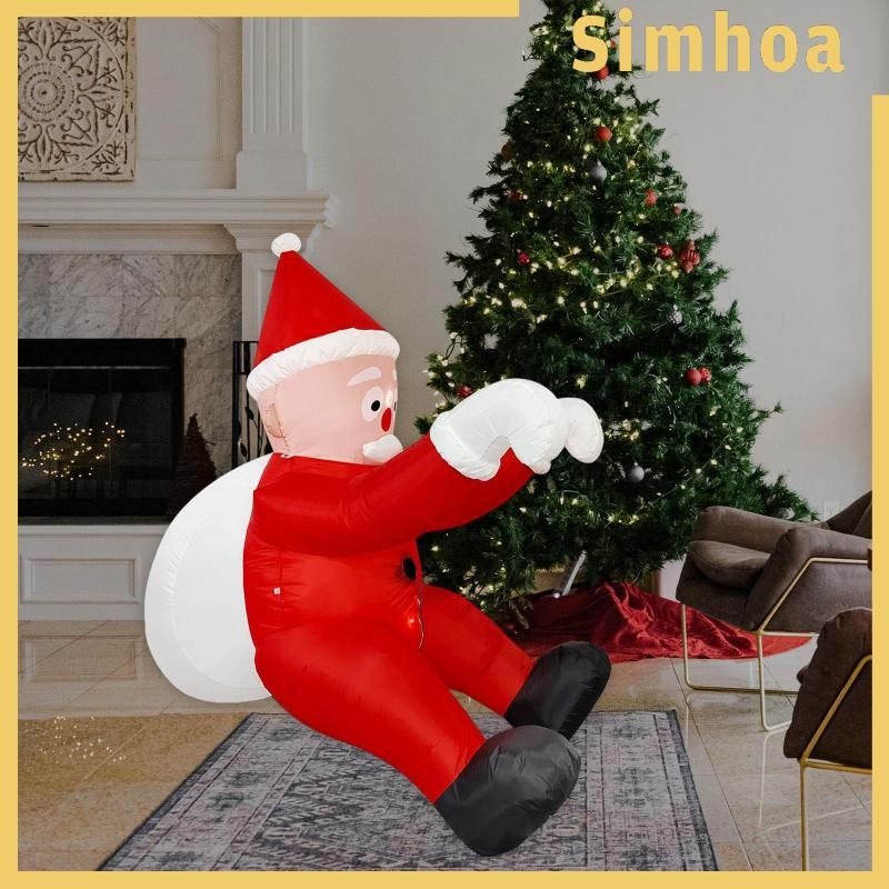 [SIMHOA] 6.56 ฟุต Christmas Inflatable แขวน Santa ความแปลกใหม่พร้อมไฟ LED ในตัว