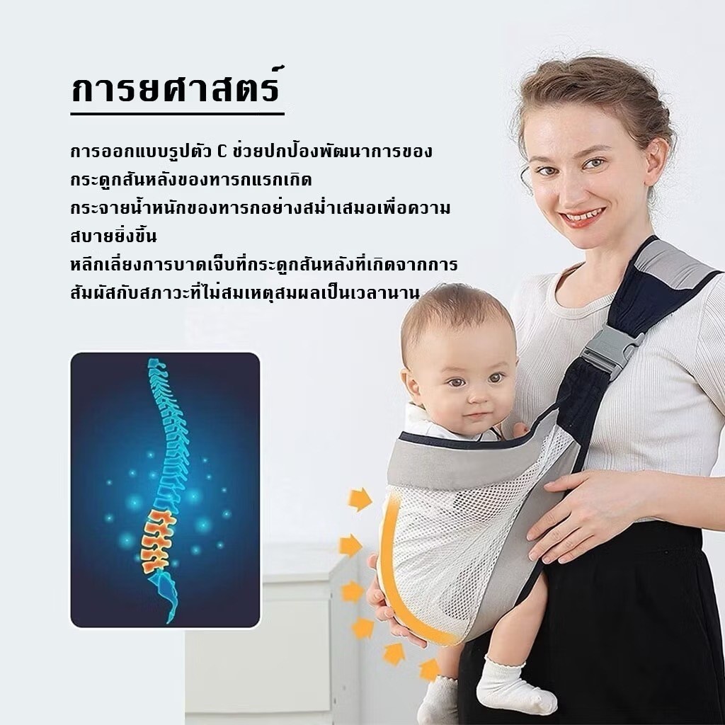 ปลีก/ส่ง เป้อุ้มเด็กแรกเกิด เป้อุ้มสะพายไฟล่ ให้นมบุตร เด็กนั่งได้ รับน้ำหนักได้ 20Kg