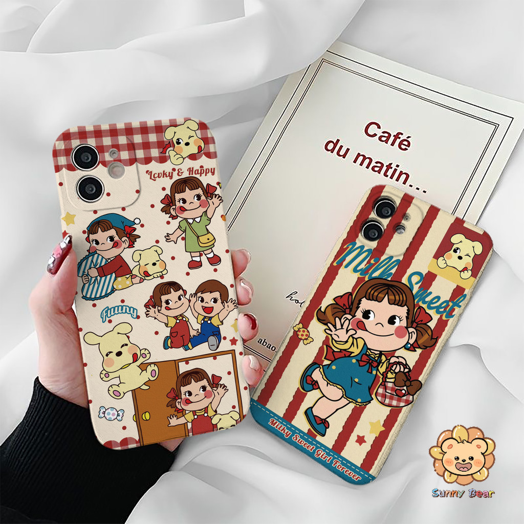 เคสโทรศัพท์iPhone 16 Pro Maxสาวน้อย Peko น่ารักซิลิโคนเหลวโทรศัพท์มือถือกรณีfull-bodyป้องกันกันกระแทกtpuยางนุ่มสําหรับiphone 16 Pro Max 7plus 11 14 15 12 13 Pro Max 7 8 Plus XR XS