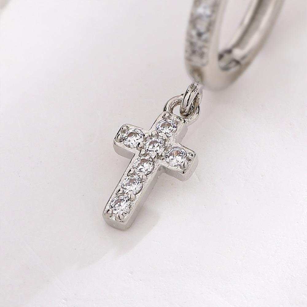 Jinjoo ต่างหูห่วงไม้กางเขน Cross Hoops ดีไซน์สวยเท่ - รูปที่ 5