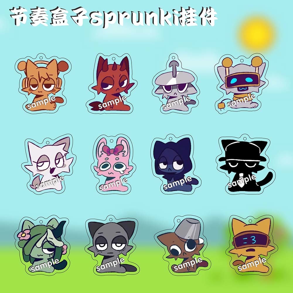 Sprunki พวงกุญแจอะคริลิพนักงานทุกคนน่ารักนักเรียนกระเป๋าเป้สะพายหลังจี้อุปกรณ์เสริมของขวัญ