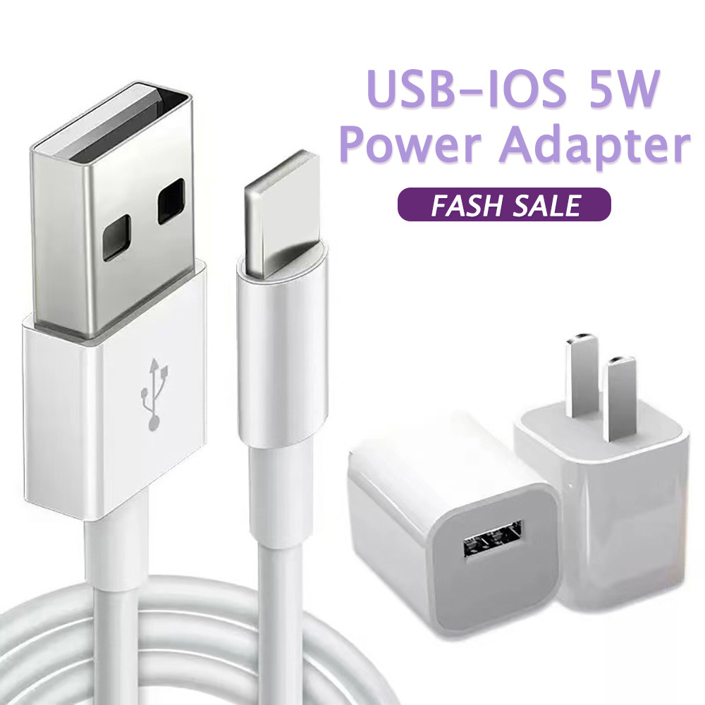 5W สายชาร์จ ชาร์จไว USBสายชาร์จ+หัวชาร์จ 1เมตร/2เมตร ชุดชาร์จ Fast Charging for iPhone7 8 x xr 11 12 13 14 15 16pro max