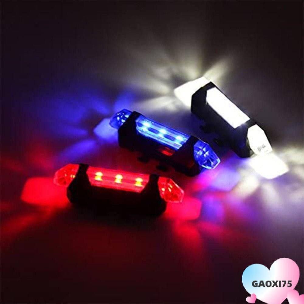 Gaoxi75 City Mountain Bike ไฟจักรยานด้านหลังกระพริบแบบชาร์จไฟได้ USB, ไฟความปลอดภัยสีสันสดใสกันน้ําแฟชั่น