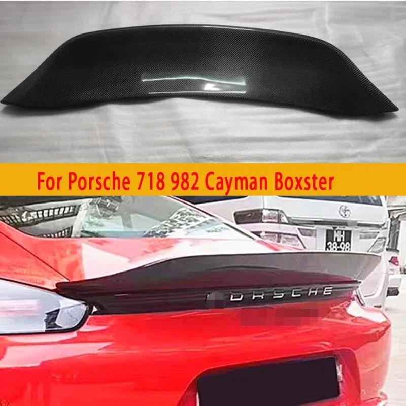 สําหรับ Porsche 718 982 Cayman Boxster คาร์บอนไฟเบอร์หาง Fin ด้านหลังสปอยเลอร์ท่องเที่ยว Wing ด้านหล