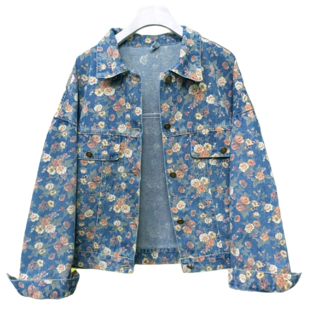 Jacketแจ็คเก็ตยีนส์แขนยาวลายดอก รุ่น8808