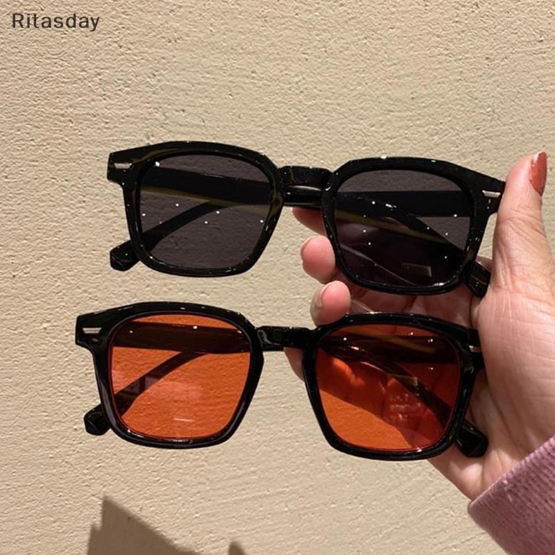 Ritasday ใหม่ กรอบสี่เหลี่ยมวินเทจ แว่นกันแดดแฟชั่น Unisex สําหรับผู้หญิงและผู้ชาย ใส่สบาย