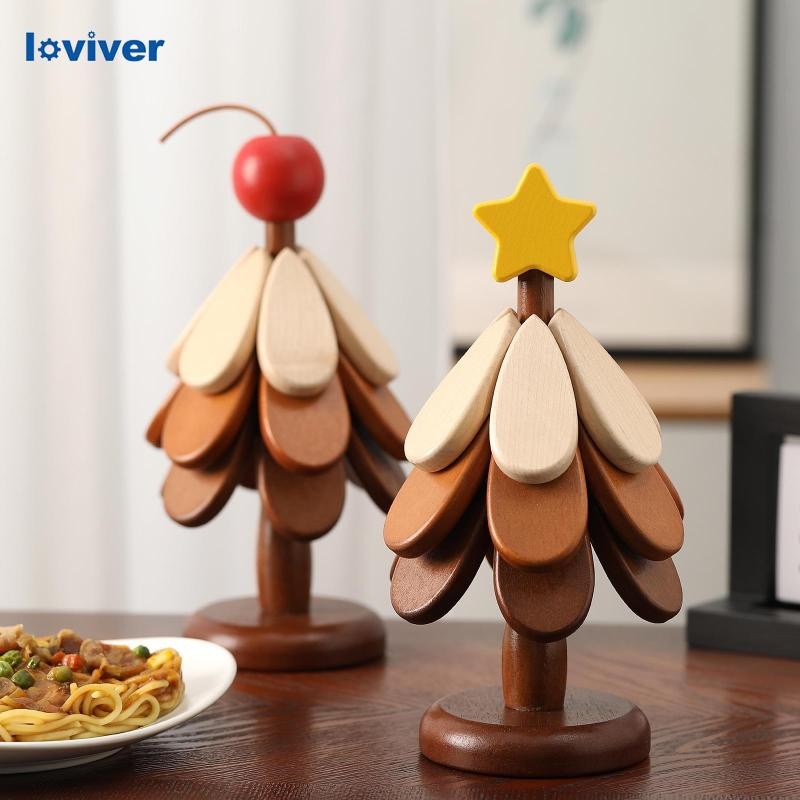 [Loviver] 3 ชิ้นไม้ Placemat ที่รองแก้วไม้สําหรับจานชามของขวัญพิธีขึ้นบ้านใหม่