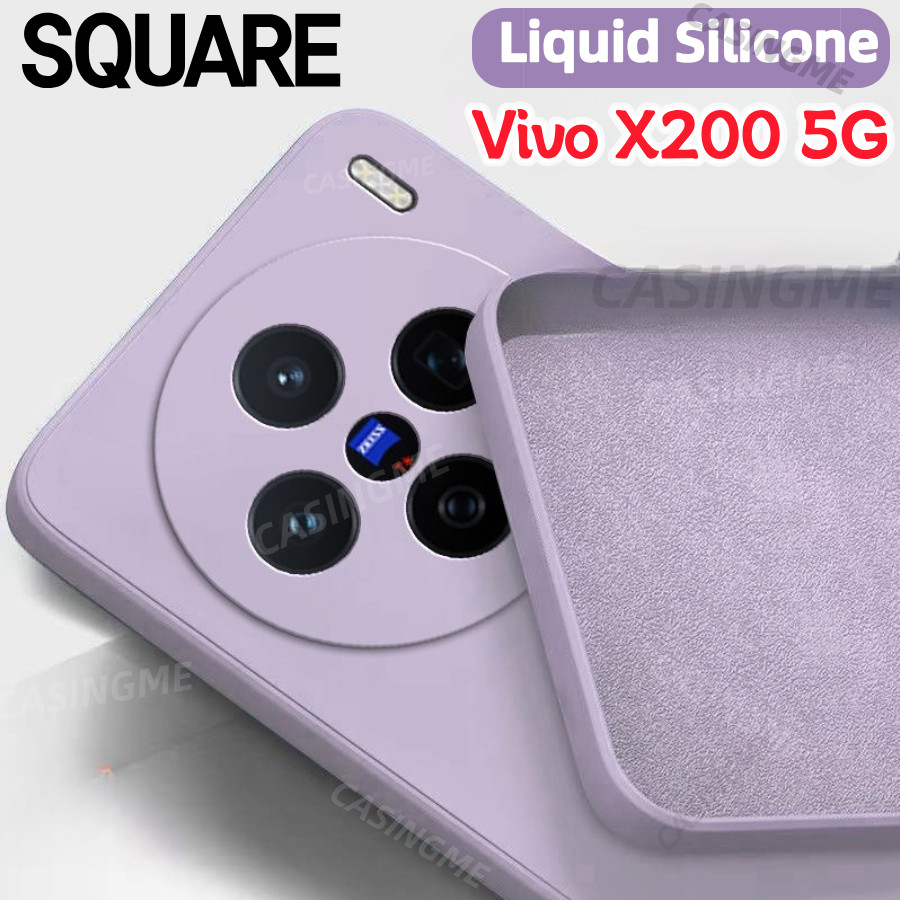 Vivo X200 5G 2024 Square Liquid สําหรับ Vivo X200 VivoX200 X100 X 200X Pro Mini 4G 5G 2024 เคสโทรศัพท์สแควร์ซิลิโคนกันกระแทกนุ่มปกหลังปลอก