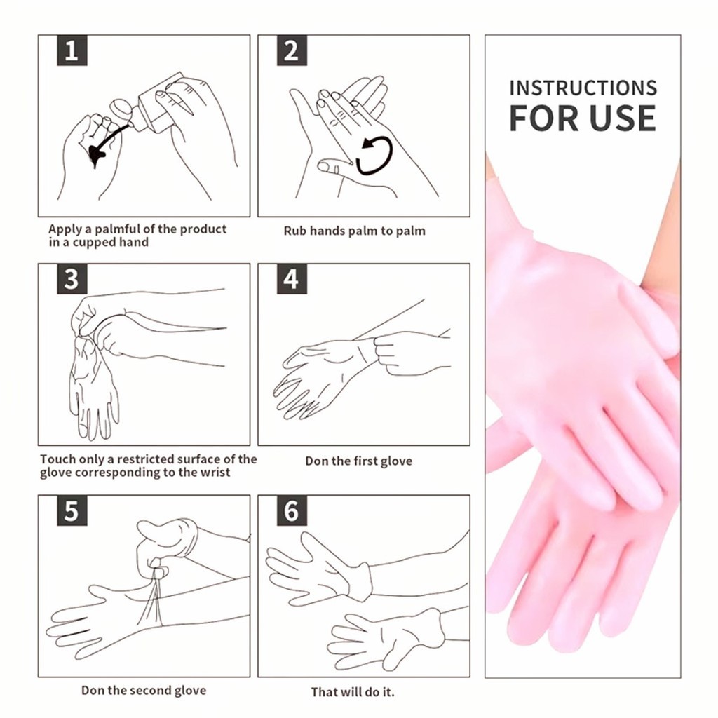 1คู่ ถุงเท้าสปาซิลิโคน ถุงมือสปา ให้ความชุ่มชื้น ดูแลผิว - รูปที่ 6