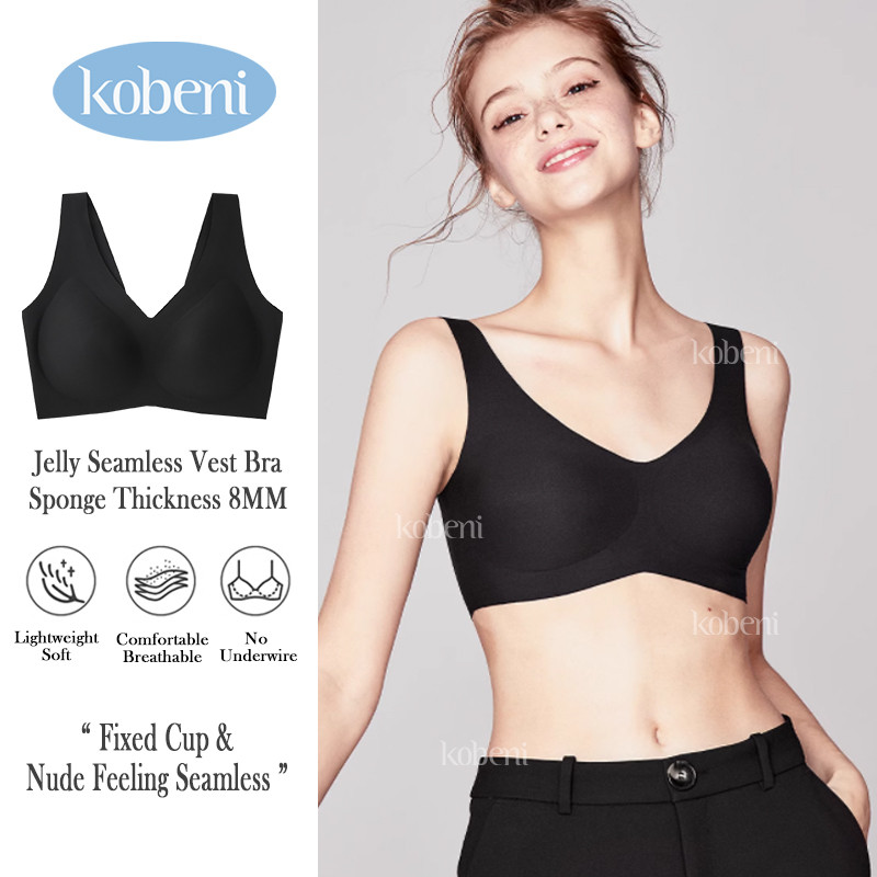 ⭐KOBENI⭐Bra เจลลี่บราไร้ขอบ สปอร์ตบรา บราไร้ขอบ เรียบเนียนเหมือนไม่ใส่ กระชับยกอกชิด เบาสบาย Free Si