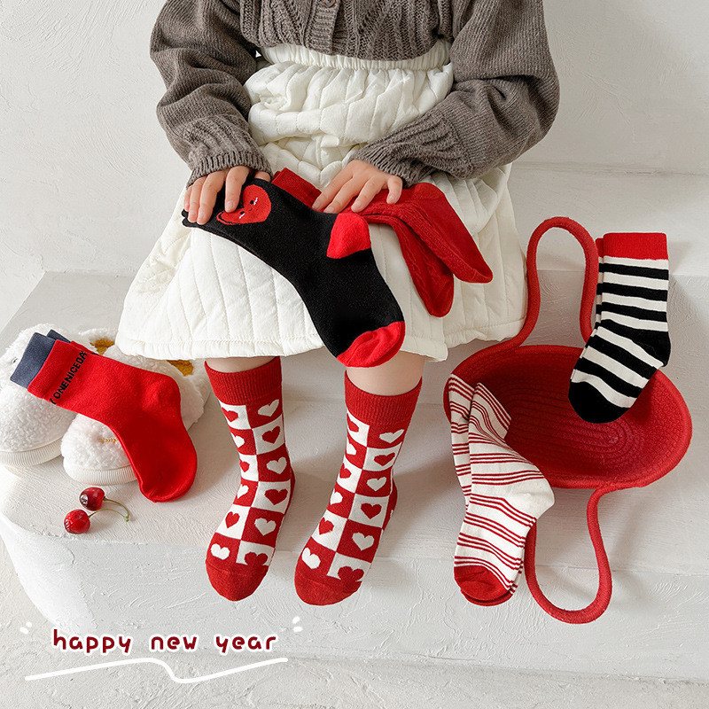 【3-12 Years Old】3Pairs Christmas Kids Socks