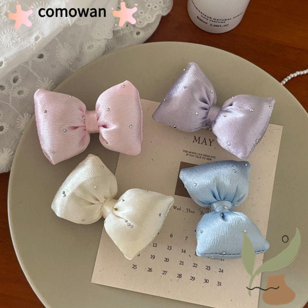 Comowan โบว์สามมิติ, วัสดุโบว์ Duckbill คลิปวัสดุสีฟองน้ําโบว์, ทําด้วยมือ DIY วัสดุ Rhinestone โทรศัพท์มือถือกรณีอุปกรณ์เสริม