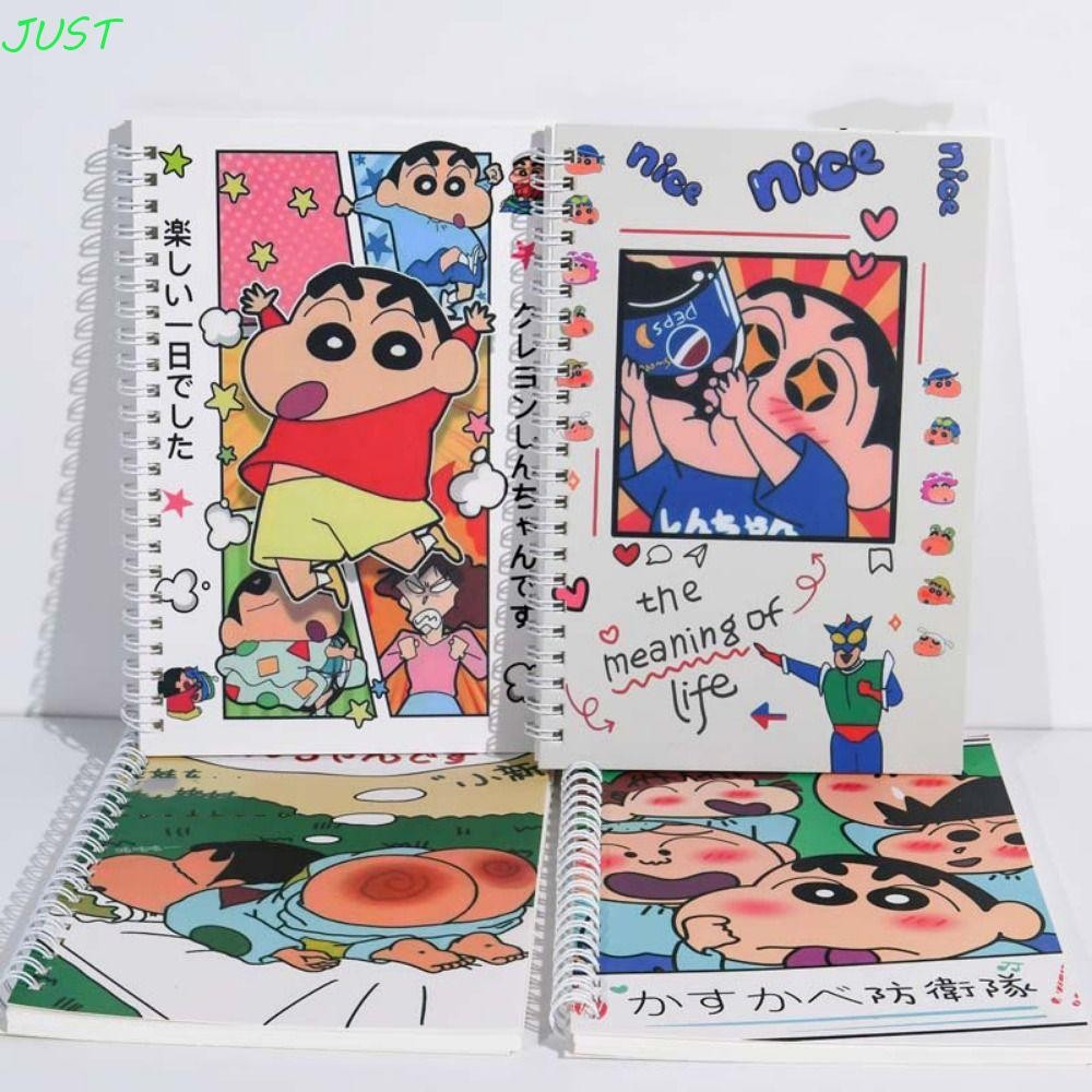 Just Crayon Shin-chan Notepad, Crayon Shin-chan น่ารัก A5 Coil Notebook, เครื่องเขียนไดอารี่การ์ตูนความงามวาด Graffiti Notebook ชายหญิง