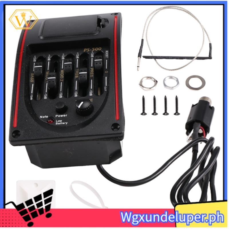W5-Band Tone Controls EQ Equalizer Tuner PS-500 5-Band Acoustic Guitar EQ Preamp Equalizer Pickup กี