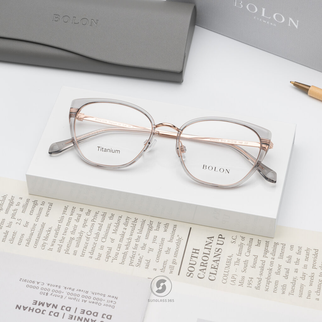 แว่นสายตา BOLON รุ่น Madrid BA6023 B13 Transparent Grey / Rose Gold