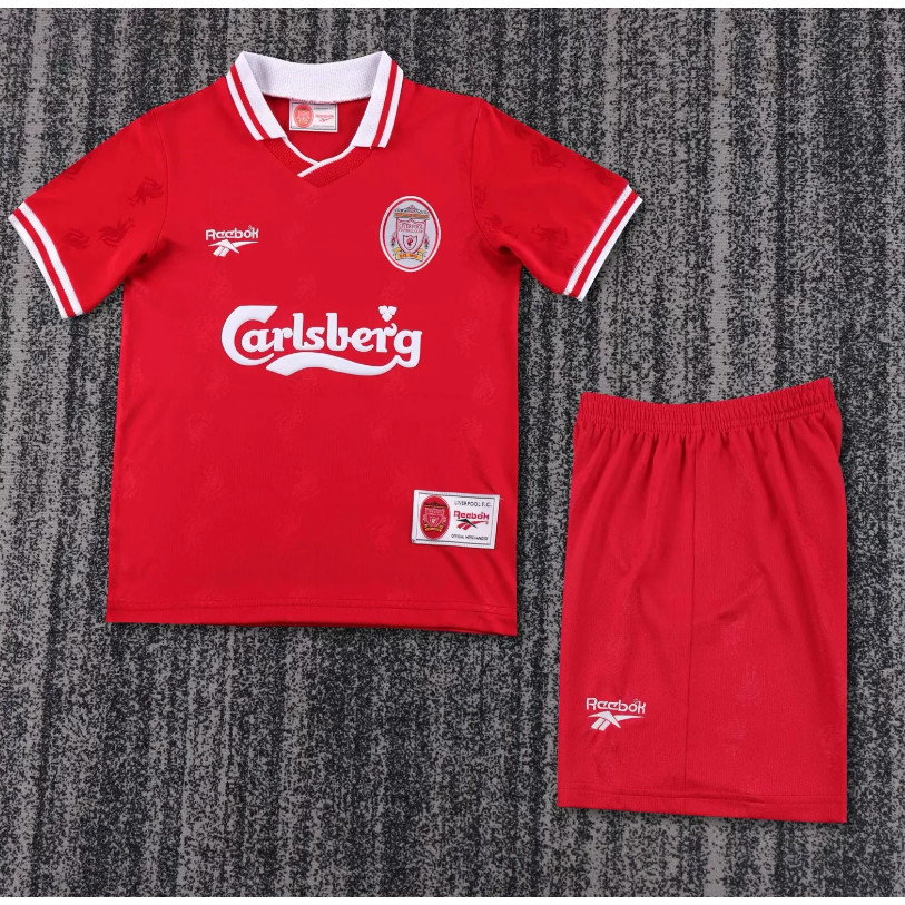 [เด็ก] 1996-97 Liverpool Home Top+shorts Football Retro Jersey