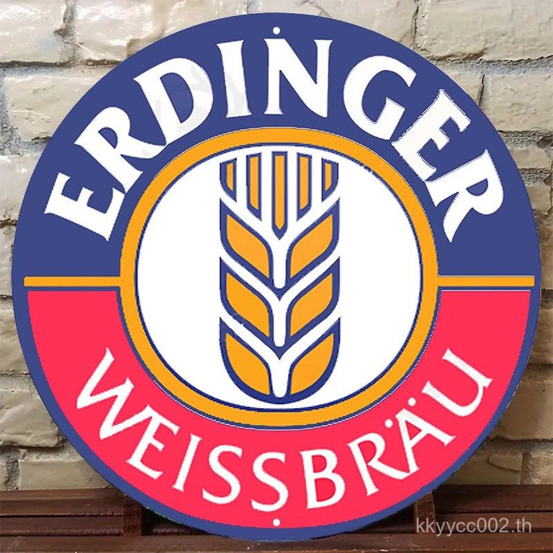 Erdinger weissbräu ป้ายเบียร์วินเทจ-การออกแบบโรงเบียร์เยอรมันคลาสสิก, อลูมิเนียมรอบผนังศิลปะสำหรับบา