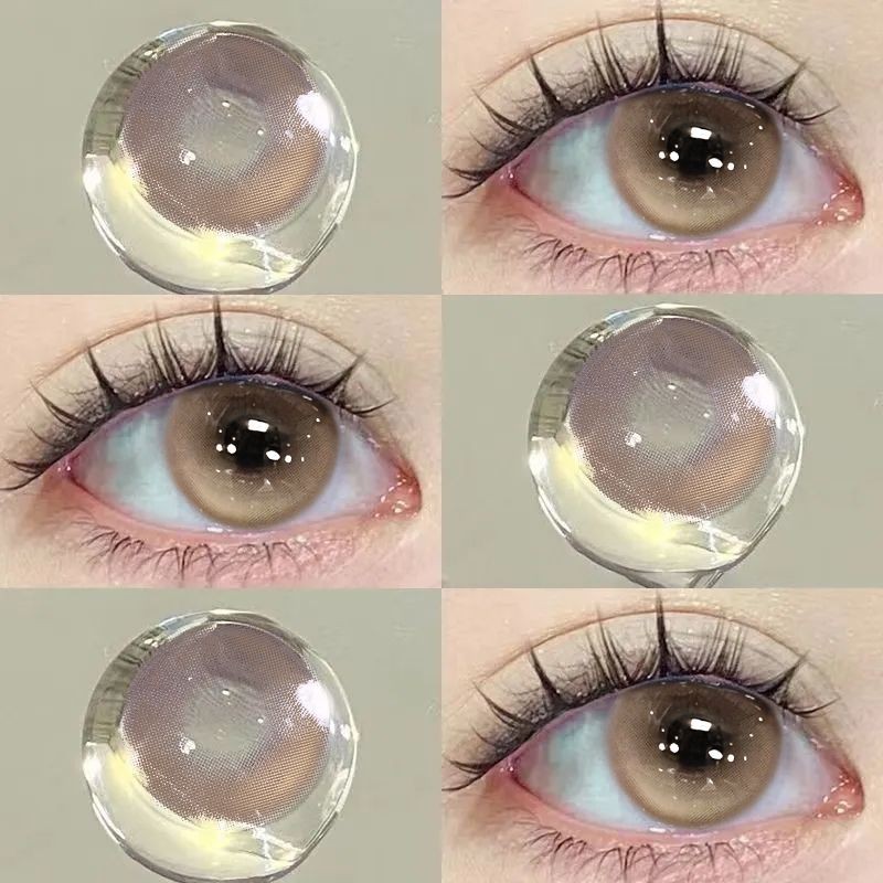 (-0 ° -600 °) คอนแทคเลนส์ 🌈ZM 🌈  สีฟ้า/ชา สีน้ำตาล/สีเทา คอนแทคเลนส์แฟชั่น วันหมดอายุ 6 เดือน 16