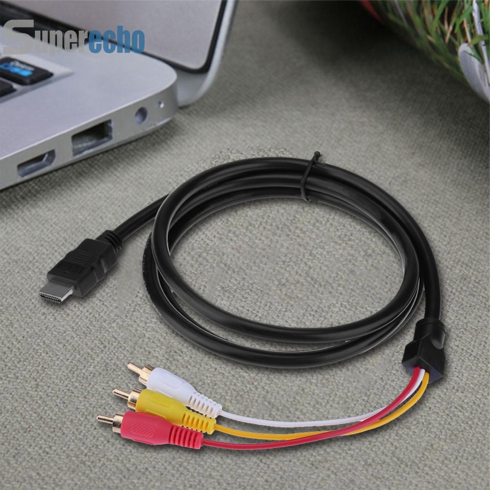 1.5m HD HDMI Audio Cable To 3RCA AV Cable Gold-Plated Audio Cable for TV Set-Box for PC Projector Ta