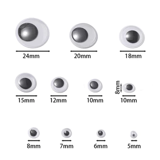 ตาเคลื่อนไหว 5-24mm 50-200ชิ้น สำหรับDIY ตุ๊กตา ของเล่น อุปกรณ์งานฝีมือ ของขวัญ