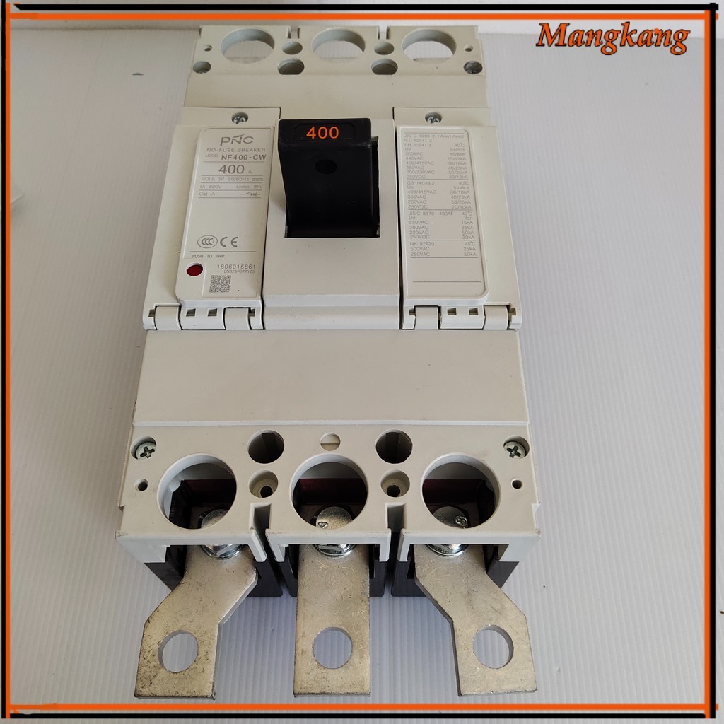 ของใหม่! MODEL:NF400CW 3P  เบรคเกอร์ 3โพ NO -FUSE BREAKER 300A และ 400A ui600V uimp 8KV cat.A