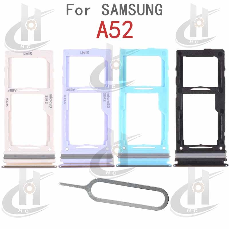 สําหรับ Samsung Galaxy A52 ซิมการ์ดถาดผู้ถือช่องใส่การ์ด Reader SD Slot อะแดปเตอร์อะไหล่