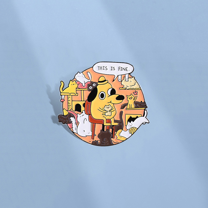 การ์ตูนนี้ Fine สุนัขเคลือบ Pin เข็มกลัดแมวน่ารักลูกแมวเข็มกลัดสัตว์ Pins ปกป้ายอุปกรณ์เสริมของขวัญสําหรับเพื่อน