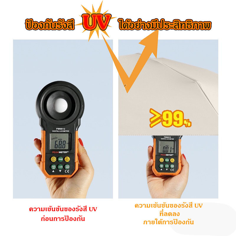⛱ ร่มแคปซูล ร่มพับ ร่มสีมินิมอล กัน UV ไซส์พกพา กันยูวี 100% ขนาดเล็ก ด้ามจับมีความแข็งแรงทนทาน - รูปที่ 4