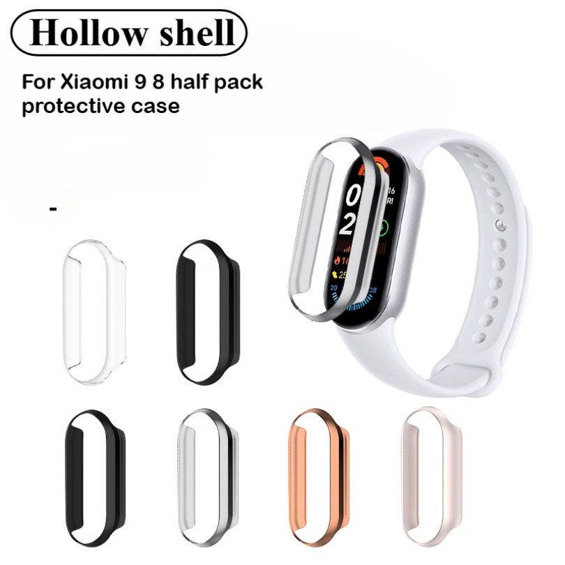 เคสพีซีกลวงสําหรับ Xiaomi Mi Band 9 8 NFC ป้องกันรอยขีดข่วนกันชนสําหรับ Xiaomi Mi Band8 Shell