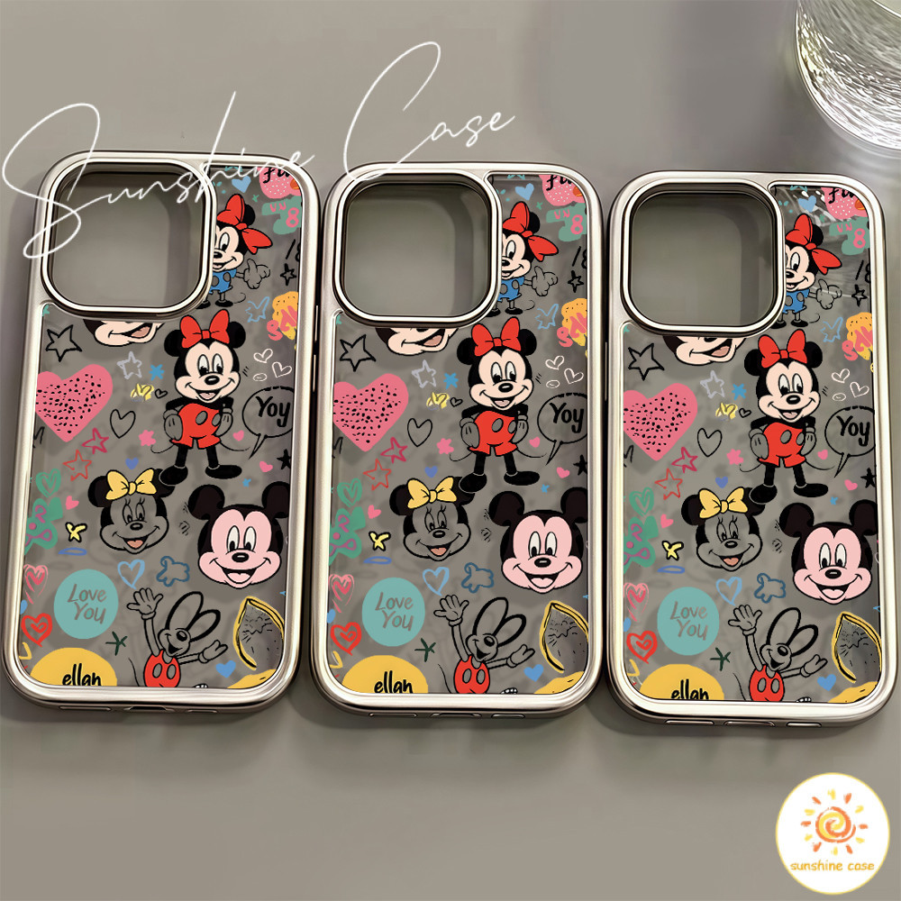 พร้อมส่ง เคสไอโฟน11 ลายการ์ตูนหนูดำมก For IPhone11 12 13 14 15 16 Pro PROMAX 7 8PLUS X/XR/XSMAX/SE กันน้ำกันฝุ่น