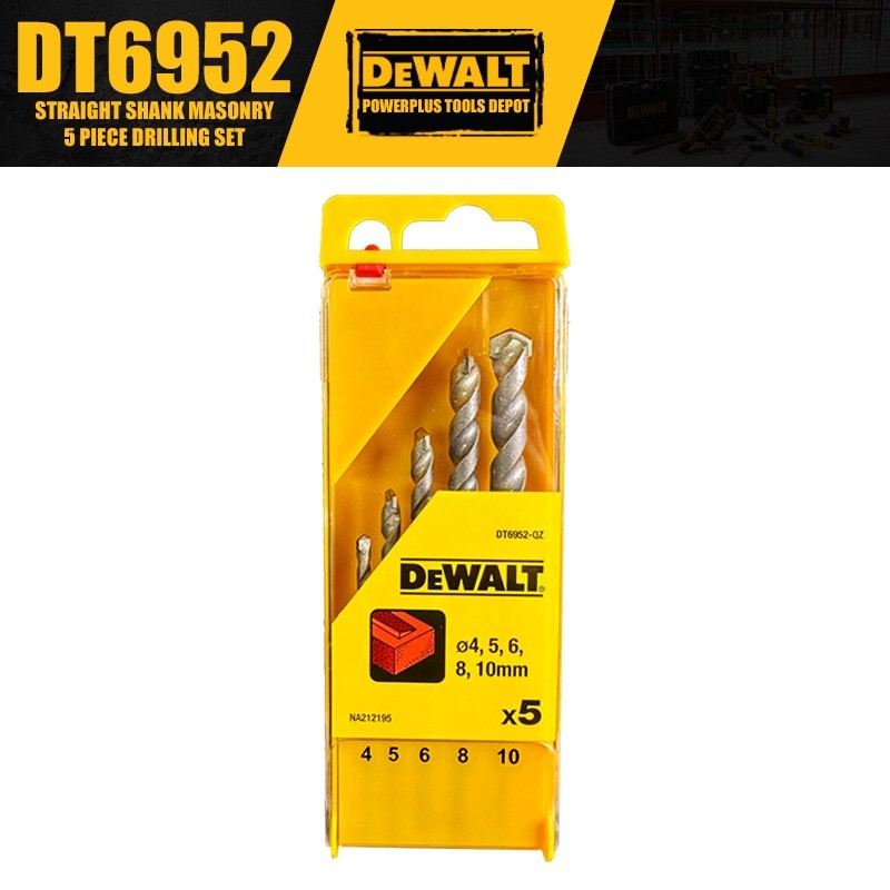 DEWALT DT6952 Straight Shank Masonry 5 ชิ้นชุดเจาะสําหรับค้อนสว่านกระแทกอุปกรณ์เสริมเครื่องมือไฟฟ้า