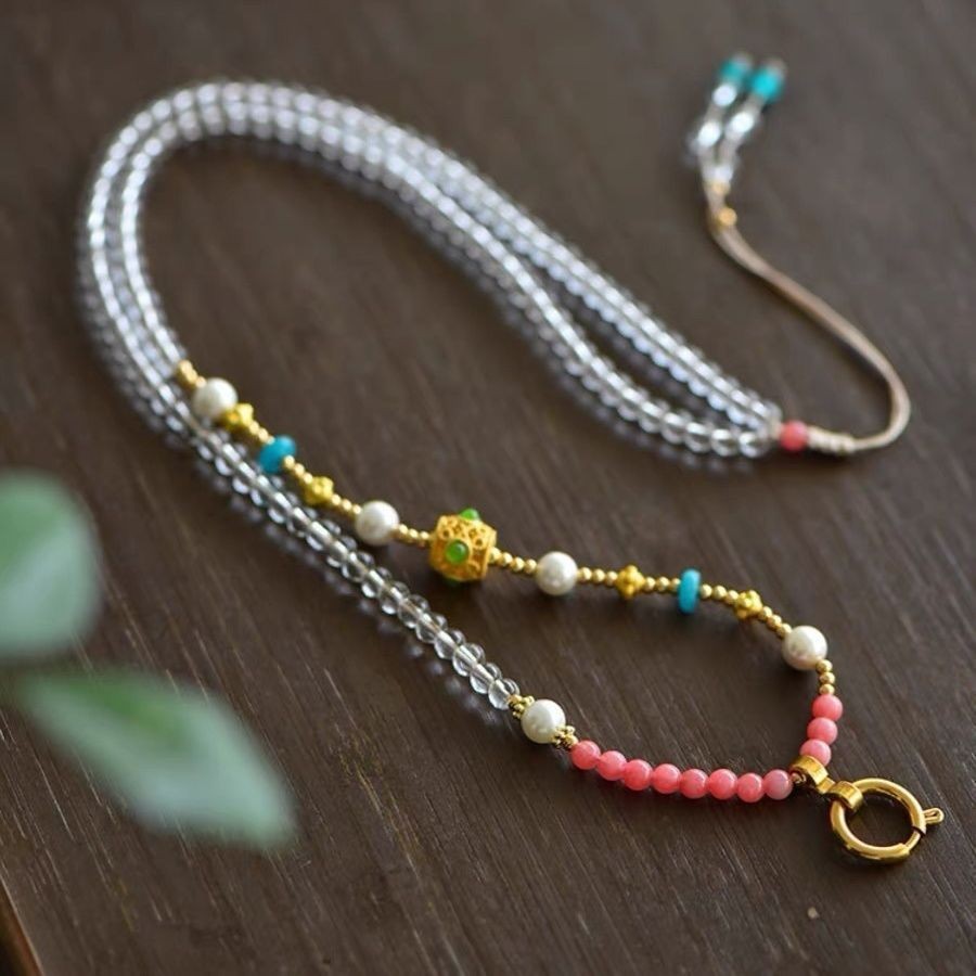 1159คอลเลกชันคนไทยพระเครื่องโซ่สีขาวน้ําลูกปัดโซ่พระเครื่องสร้อยคอทังกาเชือกเส้นเล็กเหล็กไทเทเนียมด่