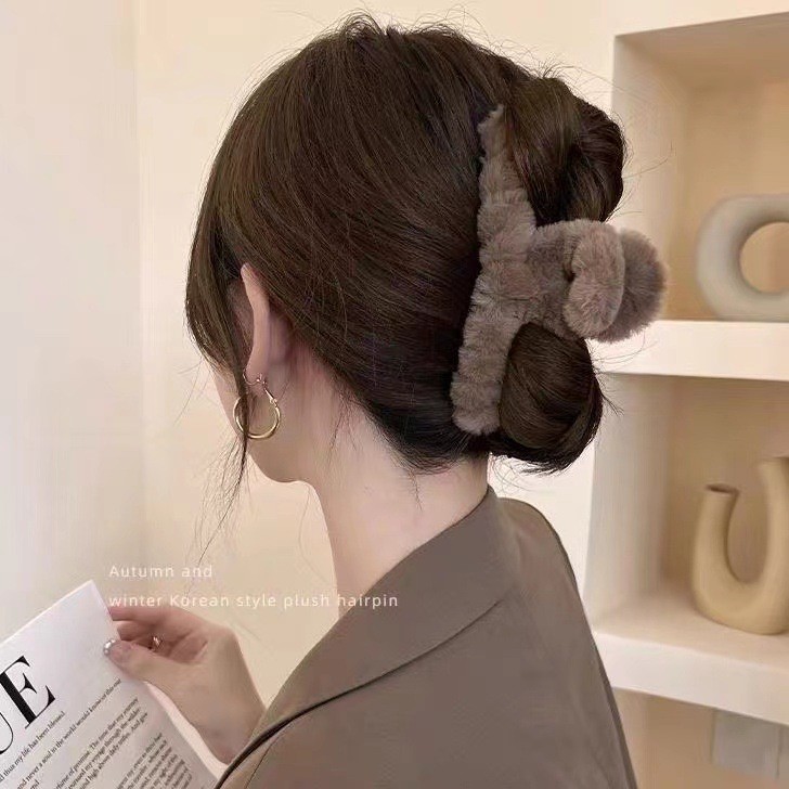 ปิ่นปักผมขนฟูขนาดใหญ่พิเศษ แบบเรียบง่ายและหลากหลาย สำหรับผมจำนวนมากและเนื้อฟู ปิ่นปักผมรูปฉลาม