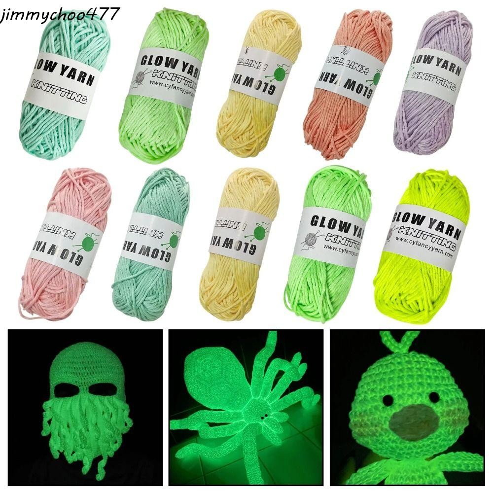 JIMMYCHOO 50g/roll Luminous Chunky Yarn, Thread Glow In The Dark Glowing Yarn, Skin-friendy 2mm Soft